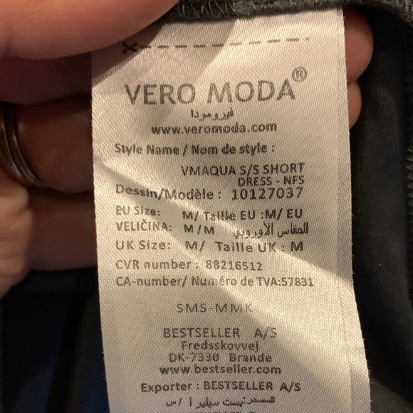 Vero Moda Grey Black Pink Midi Dress Light Weight Y2K Size Medium Resort wear - Picture 6 of 8